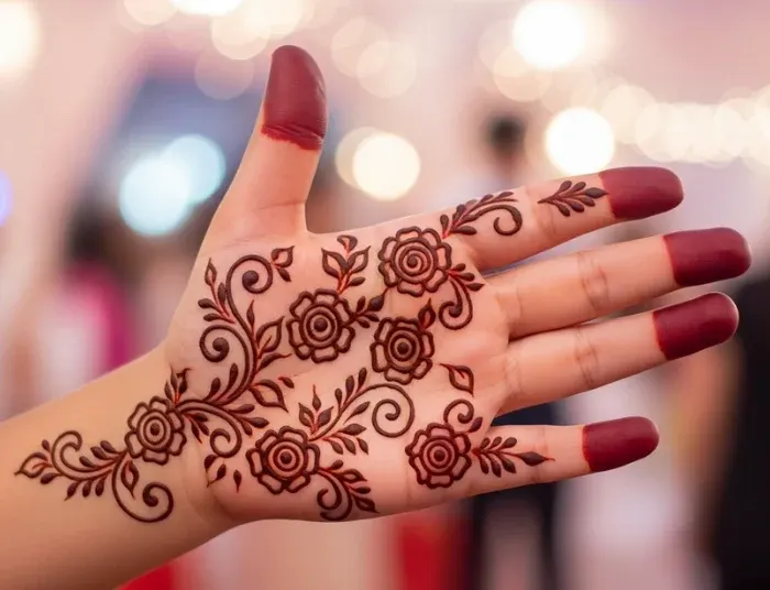 Elegant Rose Mehendi Design for Kids Elegant Rose Mehendi Design for Kids