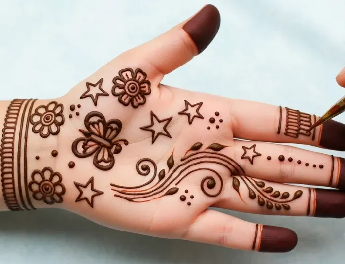 Front Hand Mehendi Design for Kids Front Hand Mehendi Design for Kids