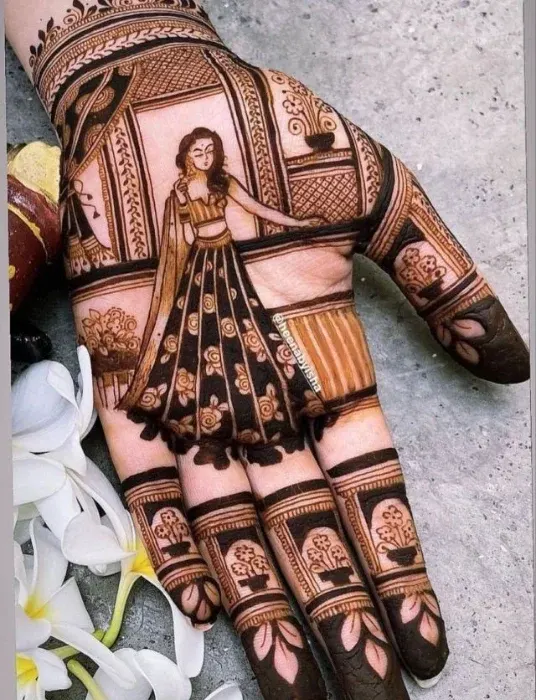 Front Hand Simple Mehndi Design Back Side