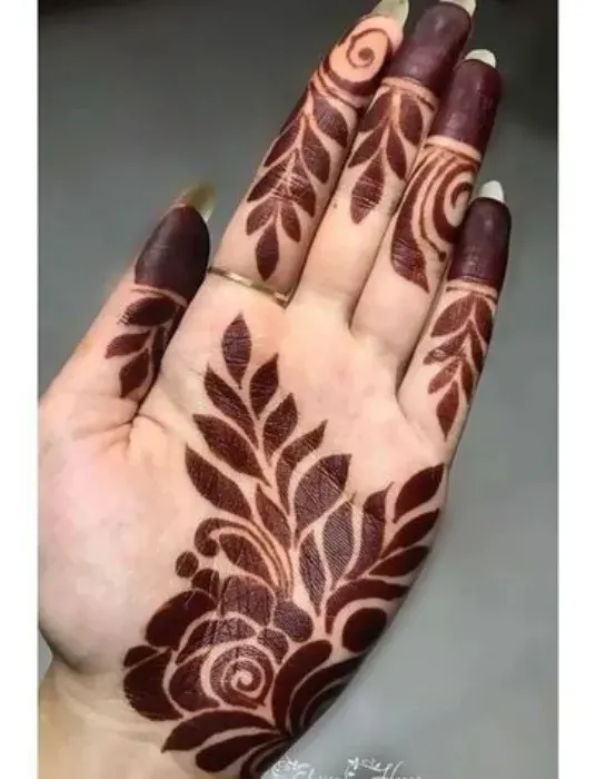 Front Hand Simple Mehndi Design Back Side