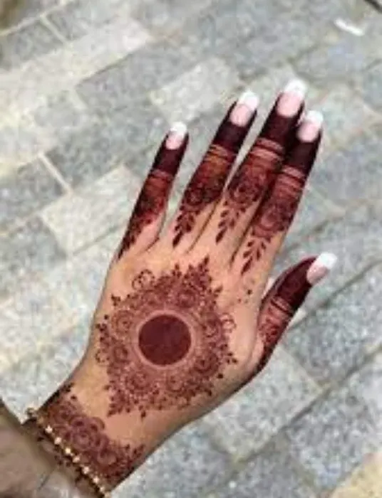 Front Hand Simple Mehndi Design Back Side