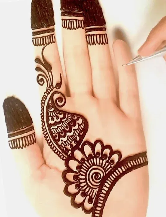 Front Hand Simple Mehndi Design Easy