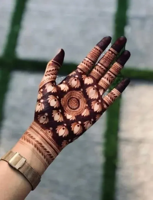 Front Hand Simple Mehndi Design Easy