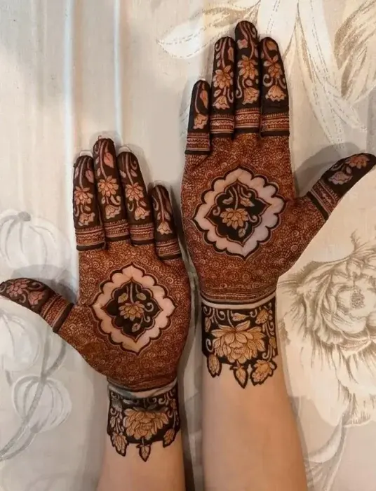 Front Hand Simple Mehndi Design Full Hand