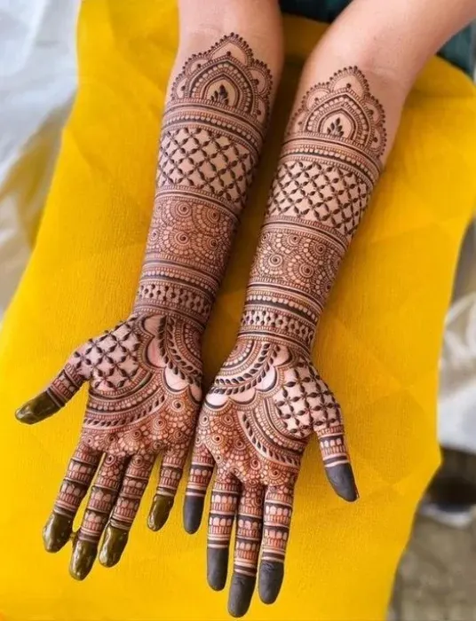 Front Hand Simple Mehndi Design Full Hand