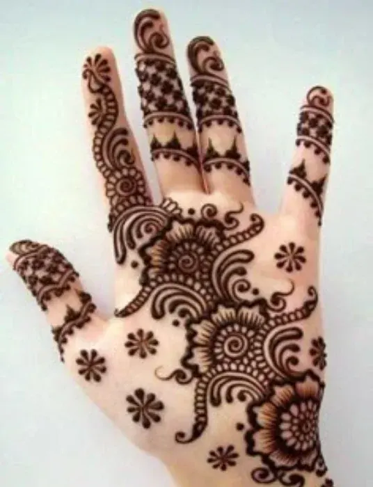 Front Hand Simple Mehndi Design.