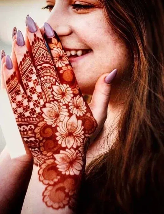 Royal Back Hand Mehndi Design
