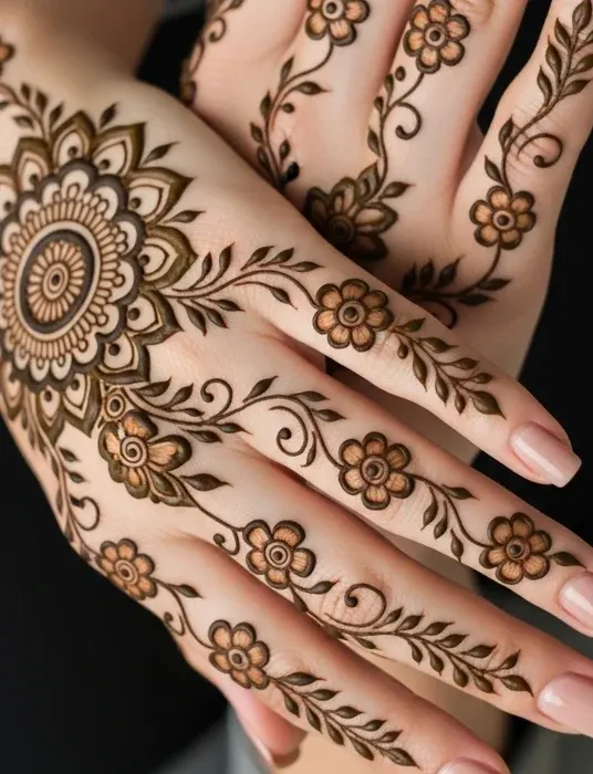Stylish Finger Mehndi Design