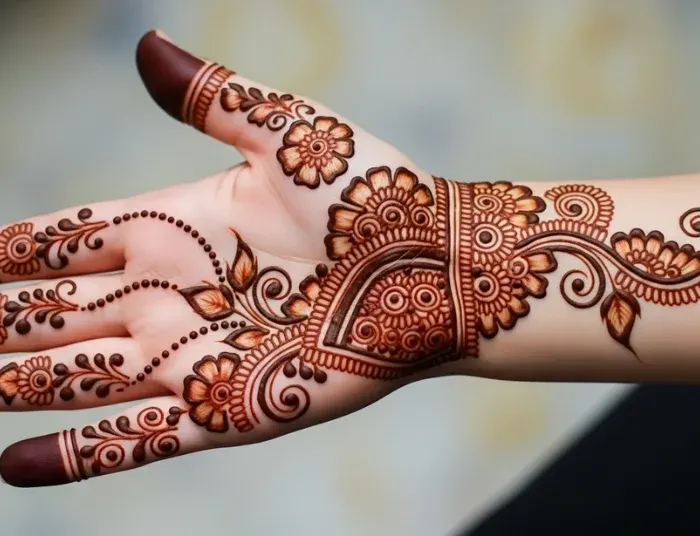 Unique Arabic Mehndi Design for Girl