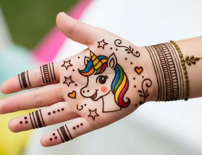 Who Said Portrait Mehendi Designs Are Only for Adults?