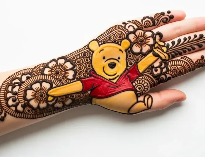 Winnie the Poo Inspired Mehendi Design Winnie the Poo Inspired Mehendi Design