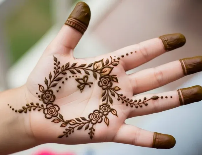 Wreath Mehendi Design for Kids